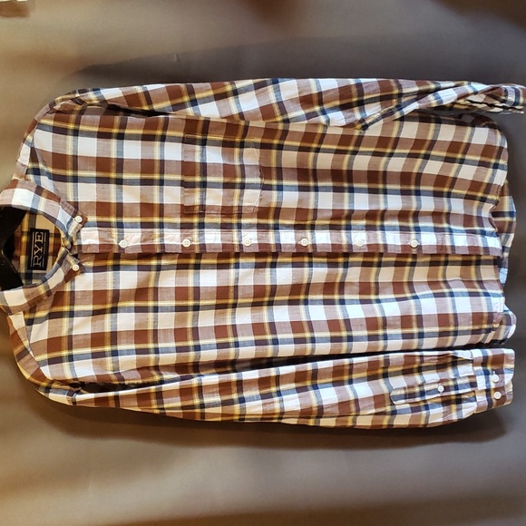 Rye by Hawker Men's Blue and Brown Long Sleeve Shirt Size L-Tall - Picture 1 of 11